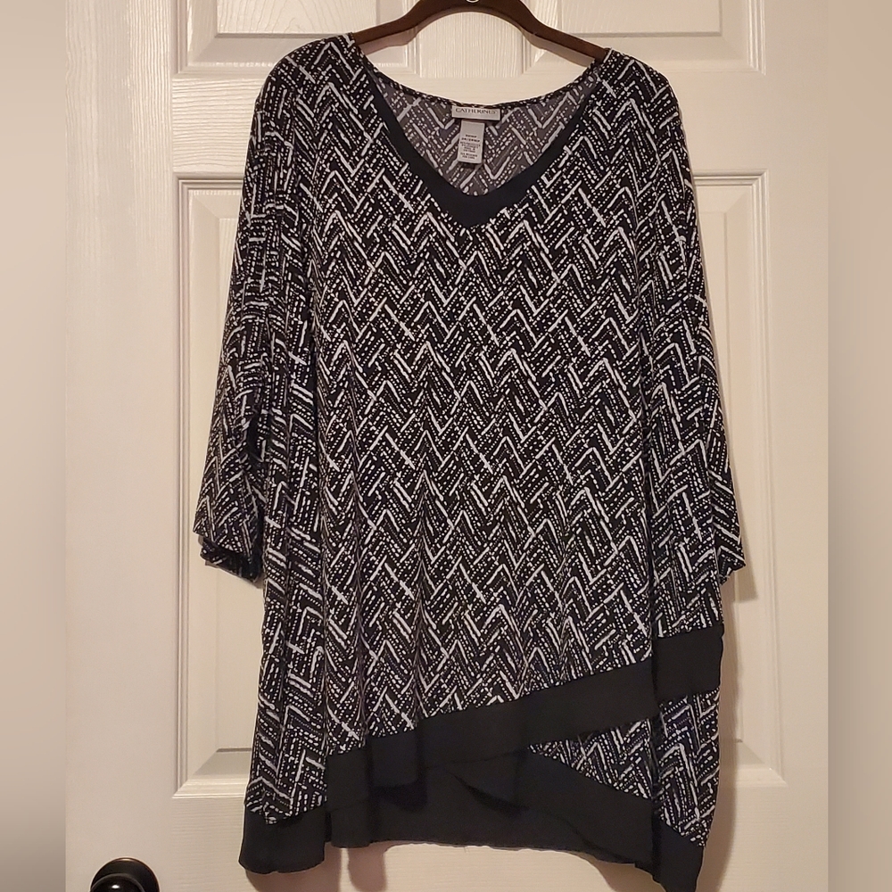 Catherine's Black & White Blouse